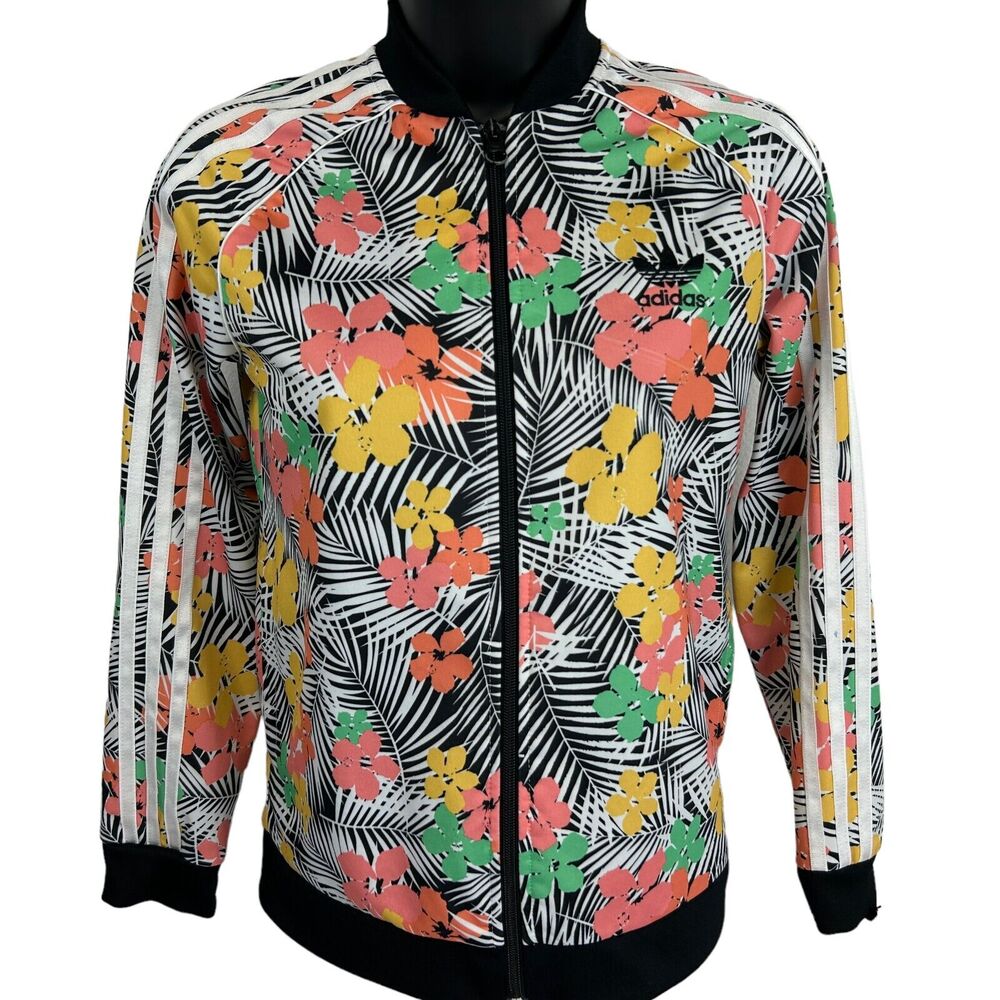 Adidas Floral SST Track Jacket AOP All Over Print Flower Kids Girls Youth Medium